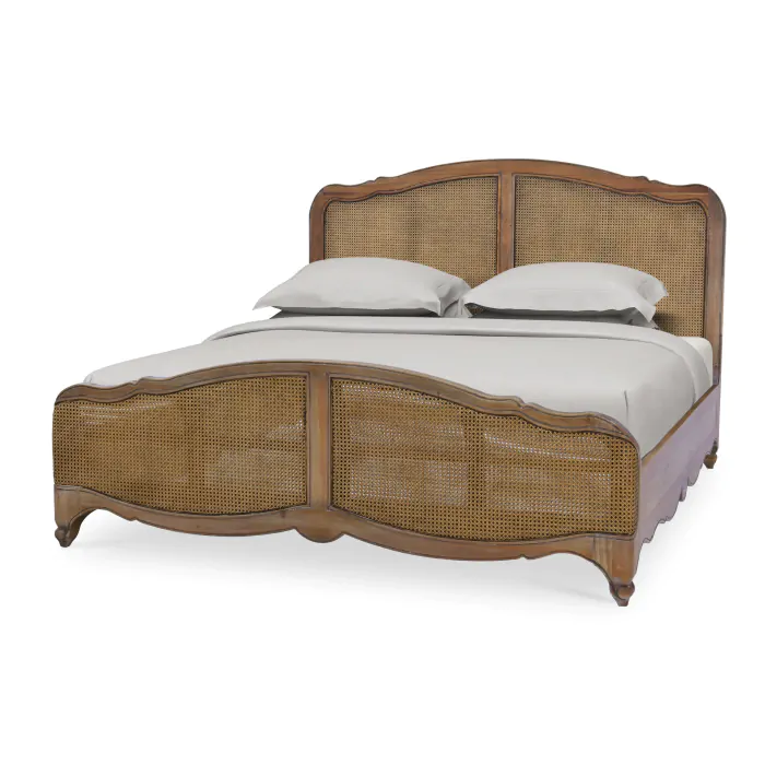 28025HRWRNATLDT by Bramble - Covington Bed King In Architectural White w\/  Rattan Natural